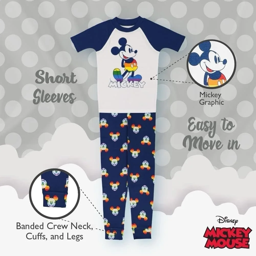 Toddler/Kids 2 Piece Shorts Pajama Set 3T Mickey Mouse Rainbow Collection LGBTQ+